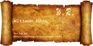 Wittman Róza névjegykártya